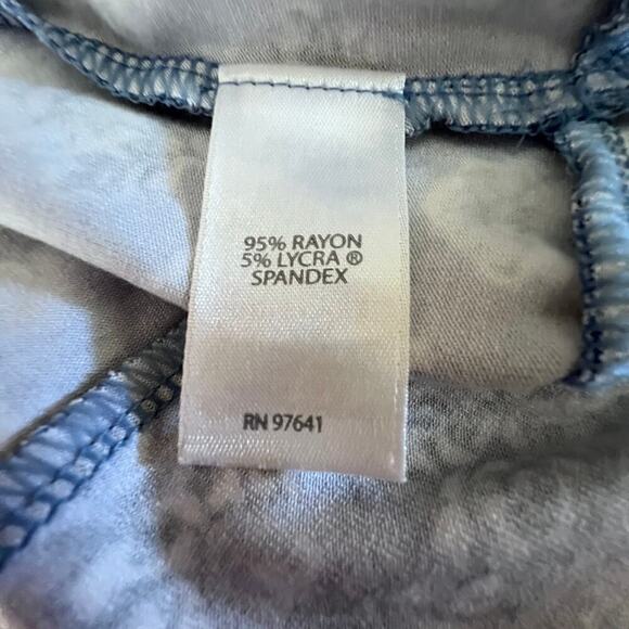 J Jill Boho Border Print Floral Blue Scoop Neck Top 3/4 Sleeve 4X - Picture 9 of 11